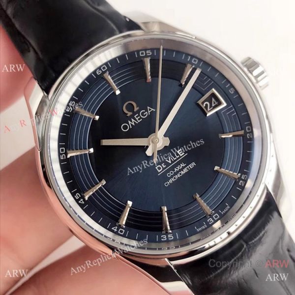 Copy Omega De Ville Hour Vision VSF 1:1 8500 Watch Dark Blue Leather Strap Copy Omega De Ville Hour Vision VSF 1:1 8500 Watch Dark Blue Leather Strap