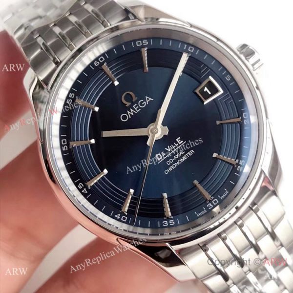 Swiss Grade Omega De Ville Hour Vision VSF 8500 Watch Stainless Steel Dark Blue Face Swiss Grade Omega De Ville Hour Vision VSF 8500 Watch Stainless Steel Dark Blue Face