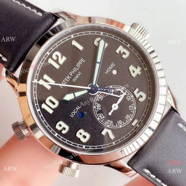 (GR ) Swiss Patek Philippe Calatrava Pilot Travel Time 5524 Replica Watch SS Black Dial (GR ) Swiss Patek Philippe Calatrava Pilot Travel Time 5524 Replica Watch SS Black Dial