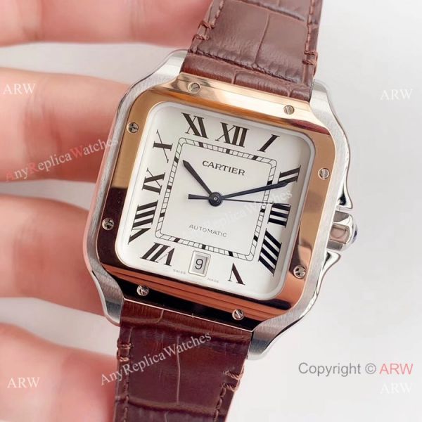Swiss Grade Copy Cartier Santos HBBv6 Automatic Watch Two Tone Rose Gold Swiss Grade Copy Cartier Santos HBBv6 Automatic Watch Two Tone Rose Gold