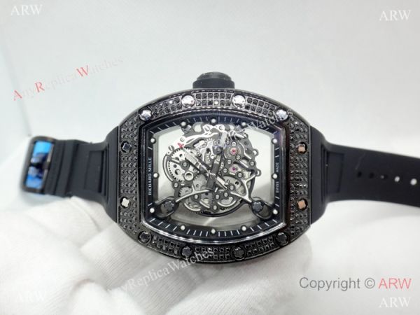 Clone Richard Mille Skeleton Diamond Watch Swiss Quality Richard Mille AAA Clone Richard Mille Skeleton Diamond Watch Swiss Quality Richard Mille AAA