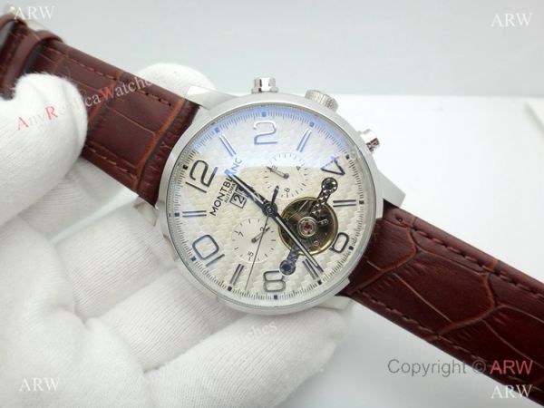 Mont Blanc Clone Time Walker Tourbillon SS White Dial Watch Automatic Mont Blanc Clone Time Walker Tourbillon SS White Dial Watch Automatic