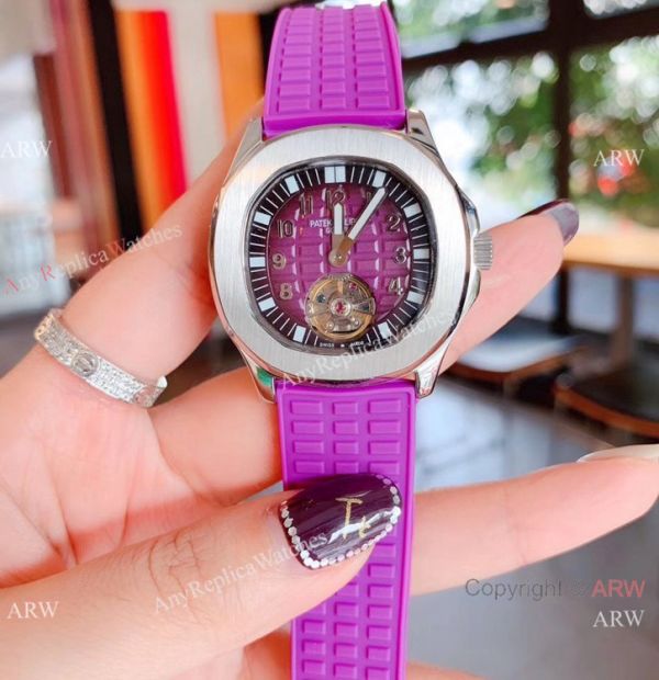 Copy Patek Philippe Tourbillon Black Rubber Strap Watches Women Size Copy Patek Philippe Tourbillon Black Rubber Strap Watches Women Size