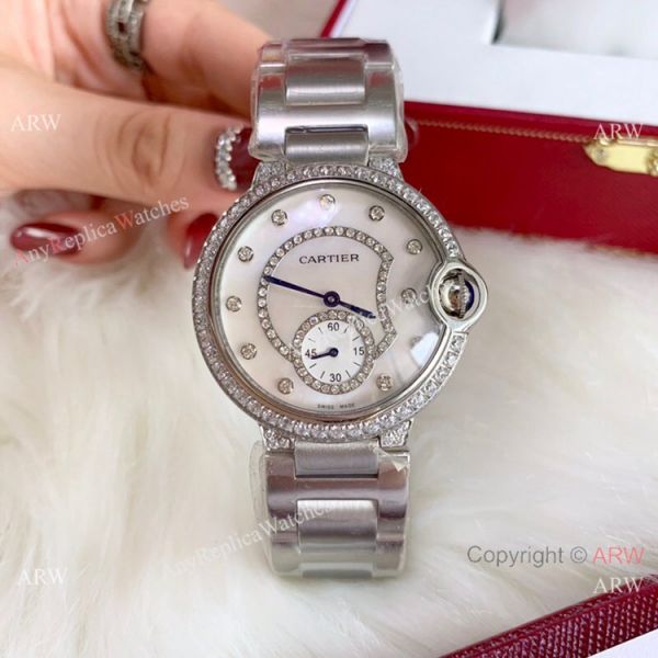 Ballon Bleu de Cartier 36mm Quartz Watches Rose Gold White MOP Dial Ballon Bleu de Cartier 36mm Quartz Watches Rose Gold White MOP Dial