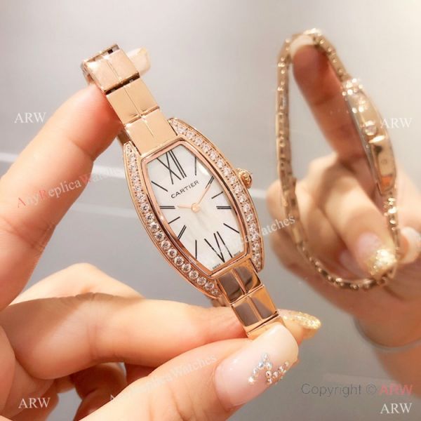 Cartier Mini Tonneau White MOP Dial Stainless Steel women Watch Best Replica Cartier Mini Tonneau White MOP Dial Stainless Steel women Watch Best Replica