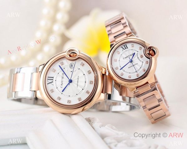Clone Cartier Ballon Bleu Rose Gold Automatic Watches 42mm or 33mm Clone Cartier Ballon Bleu Rose Gold Automatic Watches 42mm or 33mm