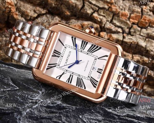 Replica Cartier Tank Solo Stainless Steel Black Roman Dial Watch Automatic Replica Cartier Tank Solo Stainless Steel Black Roman Dial Watch Automatic
