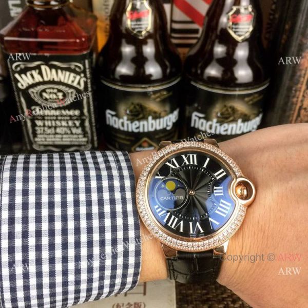 AAA Quality Cartier Ballon Bleu de Moon phase Diamond Copy watch AAA Quality Cartier Ballon Bleu de Moon phase Diamond Copy watch