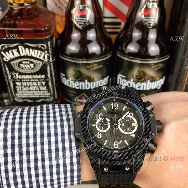 Hublot Big Bang Unico King Replica Watch Black Case Brown Gummy Band Hublot Big Bang Unico King Replica Watch Black Case Brown Gummy Band