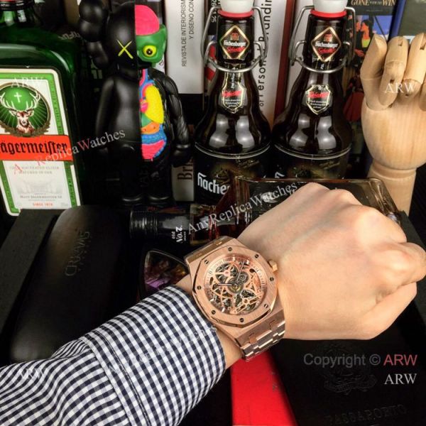 Audemars Piguet Royal Oak Skeleton Replica Watch Rose Gold Case Audemars Piguet Royal Oak Skeleton Replica Watch Rose Gold Case
