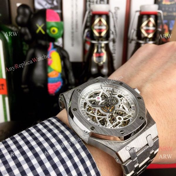 Fake AP Skeleton Royal Oak Stainless Steel 43mm Watch Fake AP Skeleton Royal Oak Stainless Steel 43mm Watch