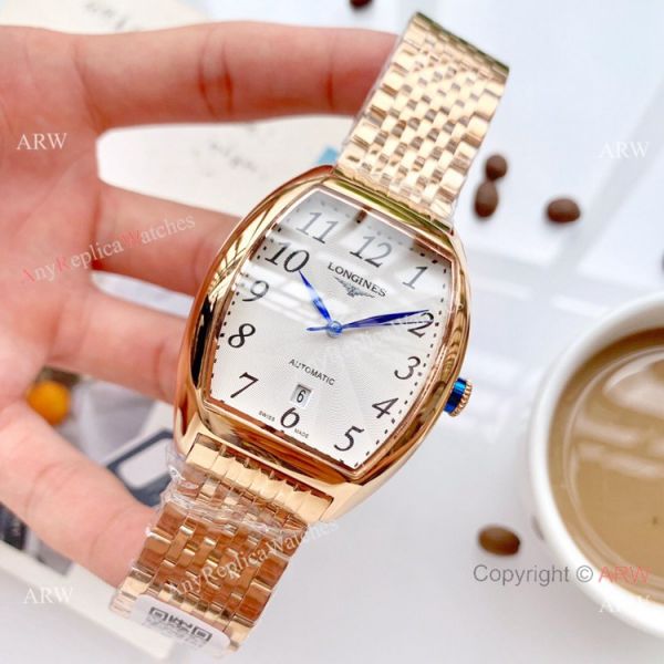 High Quality Longines Quartz Replica Watches Rose Gold Arabic Markers High Quality Longines Quartz Replica Watches Rose Gold Arabic Markers