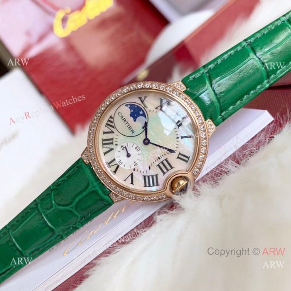 Copy Cartier Ballon Bleu quartz 36mm Watch White CeramicRose Gold Case Copy Cartier Ballon Bleu quartz 36mm Watch White CeramicRose Gold Case