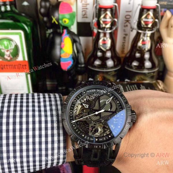 Roger Dubuis Excalibur Skeleton Copy Watch Black DLC Case 46mm Roger Dubuis Excalibur Skeleton Copy Watch Black DLC Case 46mm
