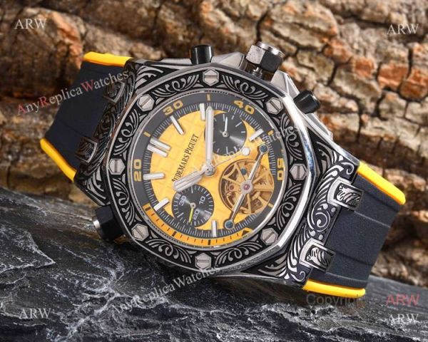 Best Copy Audemars Piguet Royal Oak Offshore Tourbillon Tattoo Watches Orange Rubber Strap Best Copy Audemars Piguet Royal Oak Offshore Tourbillon Tattoo Watches Orange Rubber Strap
