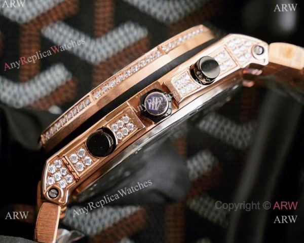 Rose Gold Royal Oak Offshore AP Iced Out Replica Watch for Sale Rose Gold Royal Oak Offshore AP Iced Out Replica Watch for Sale