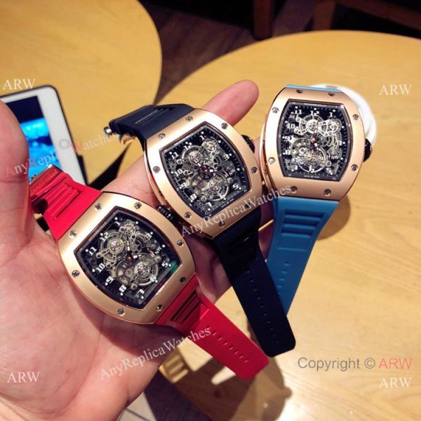 Richard Mille Knock off RM 17-01 Watches Black Case White Rubber Strap Richard Mille Knock off RM 17-01 Watches Black Case White Rubber Strap
