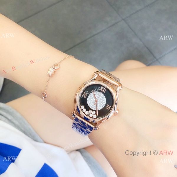 High Quality Chopard Happy Sport Quartz Watch Rose Gold Gray Dial High Quality Chopard Happy Sport Quartz Watch Rose Gold Gray Dial