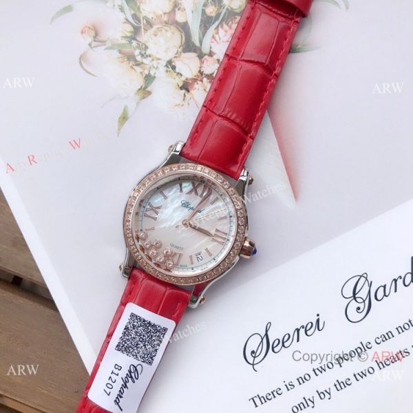 Copy Chopard Happy Sport 36mm Watch SS Diamond White MOP Dial Copy Chopard Happy Sport 36mm Watch SS Diamond White MOP Dial