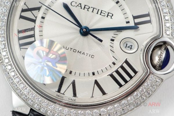 (CR) Ballon Bleu De Cartier Silver Dial Leather Strap 42mm Watch Swiss Grade 1 (CR) Ballon Bleu De Cartier Silver Dial Leather Strap 42mm Watch Swiss Grade 1