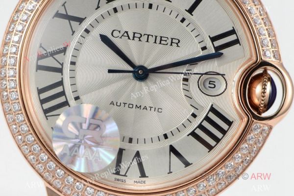 (CR) Swiss Copy Cartier Ballon Bleu de 42mm Watch Rose Gold Diamond (CR) Swiss Copy Cartier Ballon Bleu de 42mm Watch Rose Gold Diamond