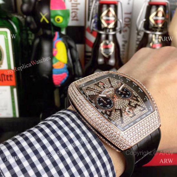 Franck Muller Vanguard Replica Wristwatch Rose Gold Diamond Chronograph Dial Franck Muller Vanguard Replica Wristwatch Rose Gold Diamond Chronograph Dial