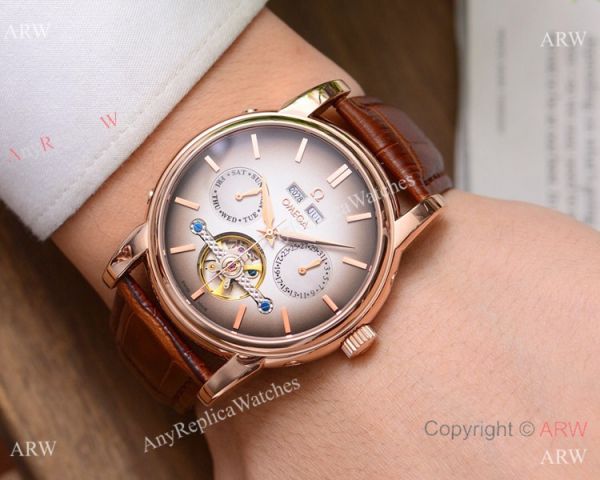 Buy Replica Omega Grand Complications Watches SS Brown Leather Strap Buy Replica Omega Grand Complications Watches SS Brown Leather Strap