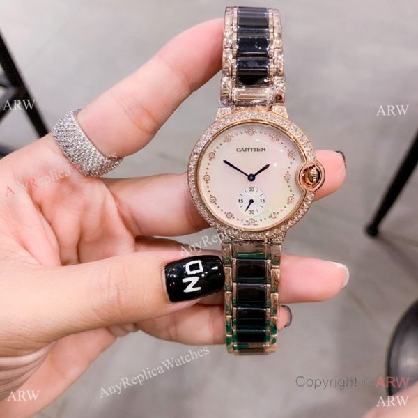 Cartier Ballon Bleu de 36mm Quartz Watch Black Ceramic Silver Cartier Ballon Bleu de 36mm Quartz Watch Black Ceramic Silver
