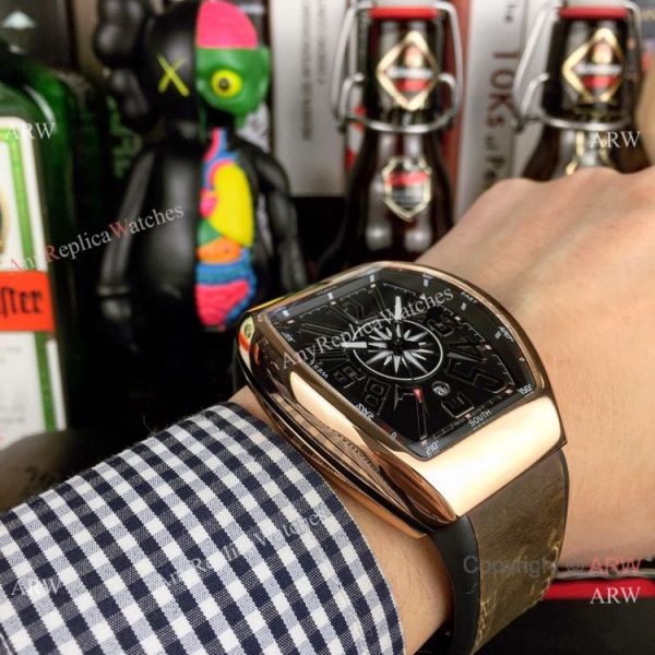 New Replica Franck Muller Vanguard Yachting watch Rose Gold Gray Gummy Strap New Replica Franck Muller Vanguard Yachting watch Rose Gold Gray Gummy Strap