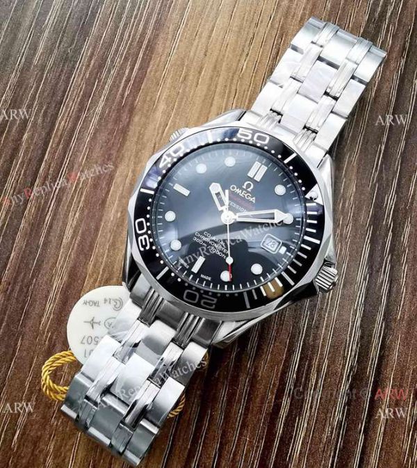 Copy Omega Seamaster Diver 300M James Bond Replica Watch Stainless Steel Blue Bezel Copy Omega Seamaster Diver 300M James Bond Replica Watch Stainless Steel Blue Bezel
