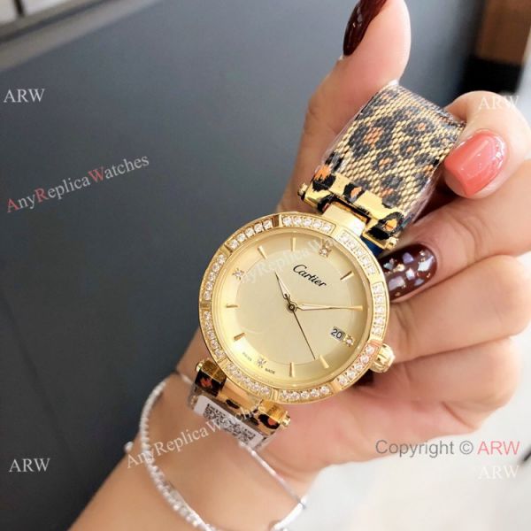 Replica Cartier Pasha de 35mm Lady watch Leopard Strap Replica Cartier Pasha de 35mm Lady watch Leopard Strap