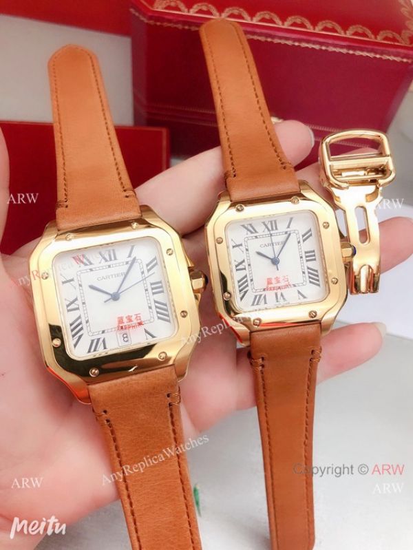 2019 Replica Cartier Santos de Lovers Watch Blue Leather Strap 2019 Replica Cartier Santos de Lovers Watch Blue Leather Strap