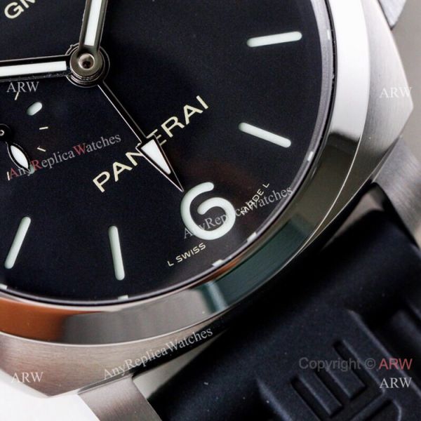 (VS) Super Clone Panerai Luminor 1950 GMT 44mm Watch Black Dial Rubber Strap (VS) Super Clone Panerai Luminor 1950 GMT 44mm Watch Black Dial Rubber Strap