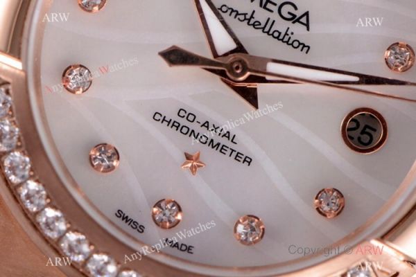 Swiss Replica Omega Constellation Rose Gold Diamond 27mm Watch 2019 New Swiss Replica Omega Constellation Rose Gold Diamond 27mm Watch 2019 New
