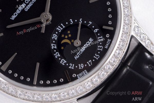 (VC) Swiss 2824-2 Vacheron Constantin Copy Watch Black Moon phase Dial (VC) Swiss 2824-2 Vacheron Constantin Copy Watch Black Moon phase Dial