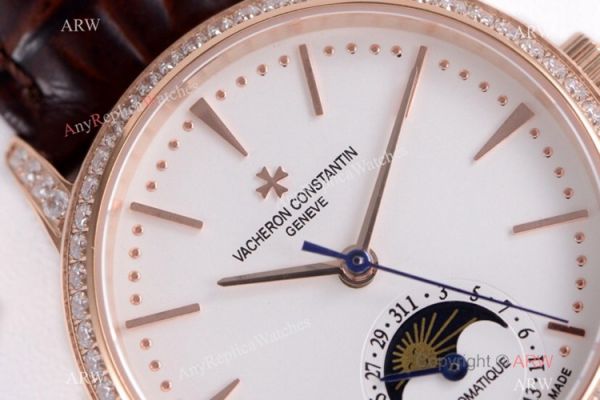 (VC) Vacheron Constantin Patrimony Moon Rose Gold Diamond Watch Swiss Replica (VC) Vacheron Constantin Patrimony Moon Rose Gold Diamond Watch Swiss Replica