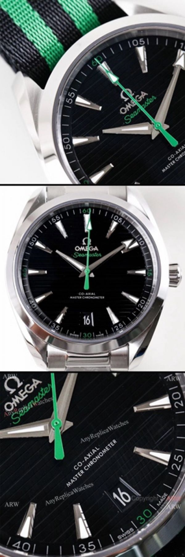 VS Factory Omega Seamaster Aqua Terra Master 150m Replica Watch Black Dial Nato Strap VS Factory Omega Seamaster Aqua Terra Master 150m Replica Watch Black Dial Nato Strap