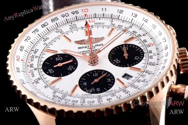 JF Factory Breitling Navitimer 01 Watch Rose Gold White Dial JF Factory Breitling Navitimer 01 Watch Rose Gold White Dial