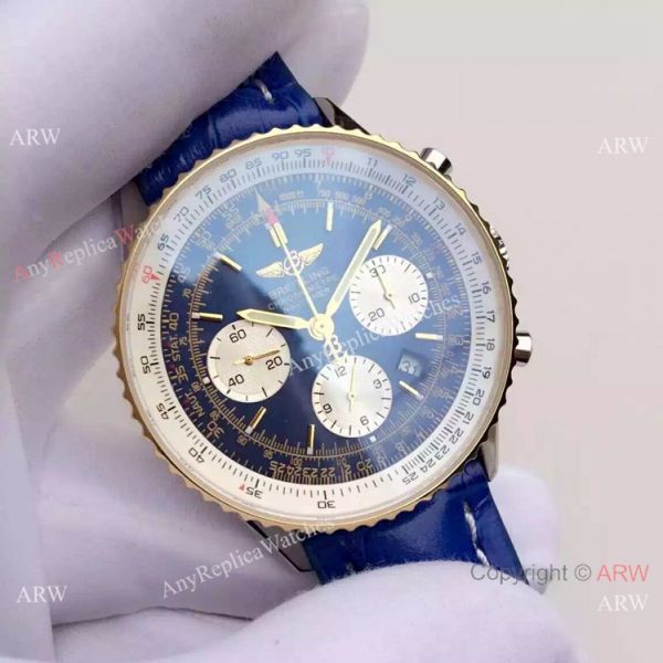 JF Factory Breitling Navitimer 01 Men Watch Blue Dial Two Tone JF Factory Breitling Navitimer 01 Men Watch Blue Dial Two Tone