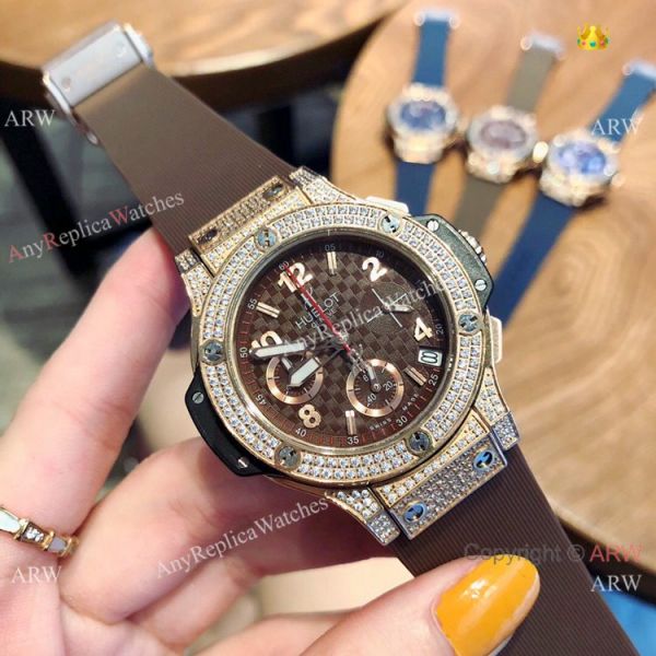 Copy Hublot Big Bang Rose Gold Diamond Blue Dial Watches Copy Hublot Big Bang Rose Gold Diamond Blue Dial Watches