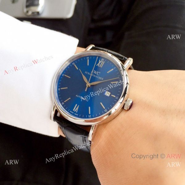 2019 Copy IWC Portofino 150th anniversary Watch Blue Dial Black Leather Band 2019 Copy IWC Portofino 150th anniversary Watch Blue Dial Black Leather Band