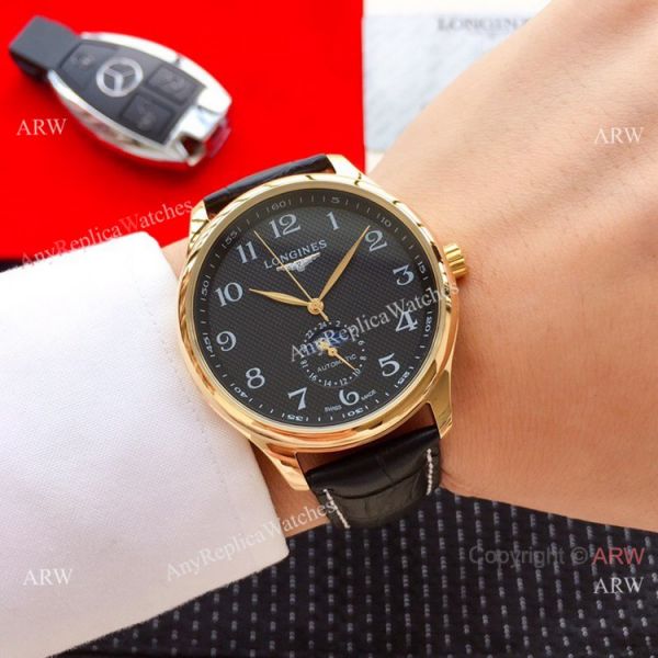 2019 Replica Longines Master Moon phase 40mm Watch Brown Leather Strap 2019 Replica Longines Master Moon phase 40mm Watch Brown Leather Strap