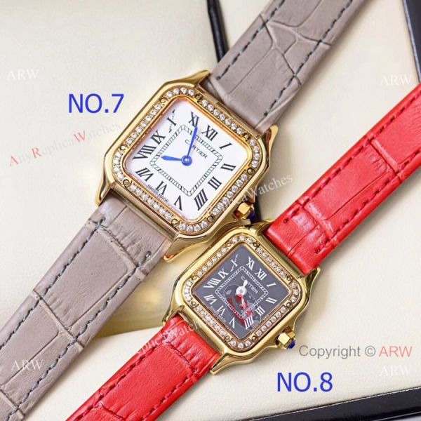 Copy Cartier Panthere Yellow Gold White Roman Dial Watch Quartz Copy Cartier Panthere Yellow Gold White Roman Dial Watch Quartz