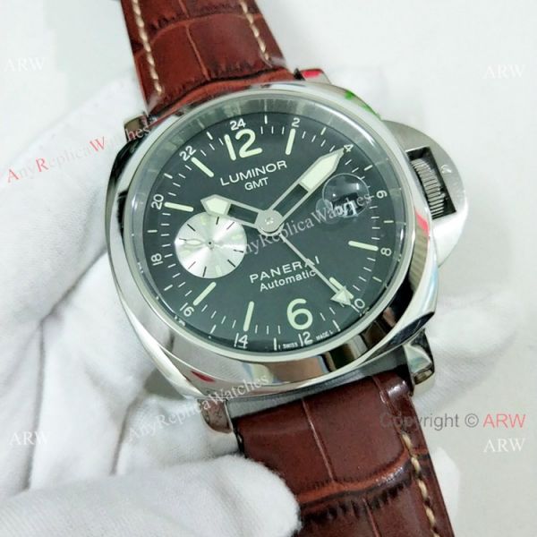 Fake Panerai Luminor GMT PAM00088 Watch Ss Brown Leather Band Fake Panerai Luminor GMT PAM00088 Watch Ss Brown Leather Band