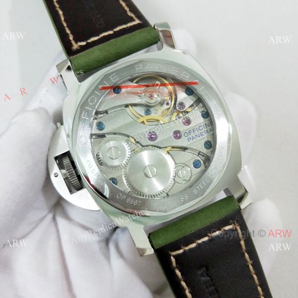 Luminor Marina Panerai Pam111 Copy Watch Green Face Leather Strap Luminor Marina Panerai Pam111 Copy Watch Green Face Leather Strap
