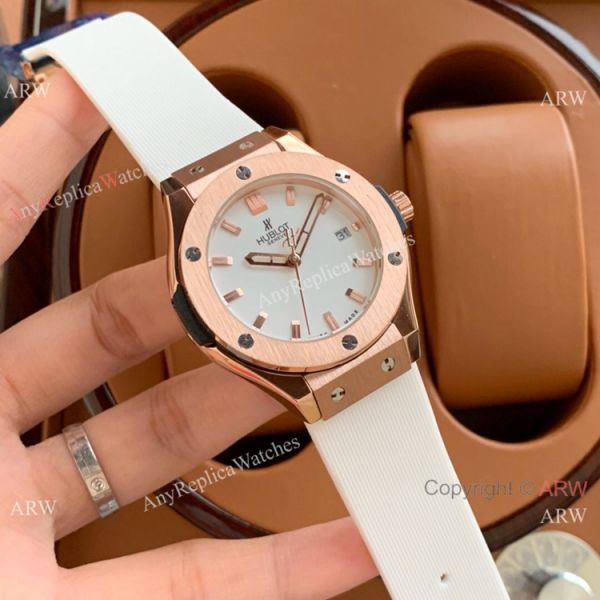 Copy Hublot Classic Fusion Lady Quartz Watch Rose Gold Brown Face Copy Hublot Classic Fusion Lady Quartz Watch Rose Gold Brown Face