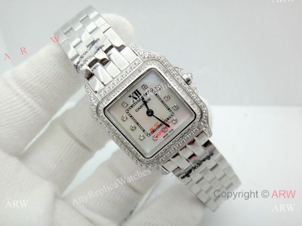 Clone Cartier Panthere de Stainless Steel Diamond Watch Quartz 27mm Clone Cartier Panthere de Stainless Steel Diamond Watch Quartz 27mm