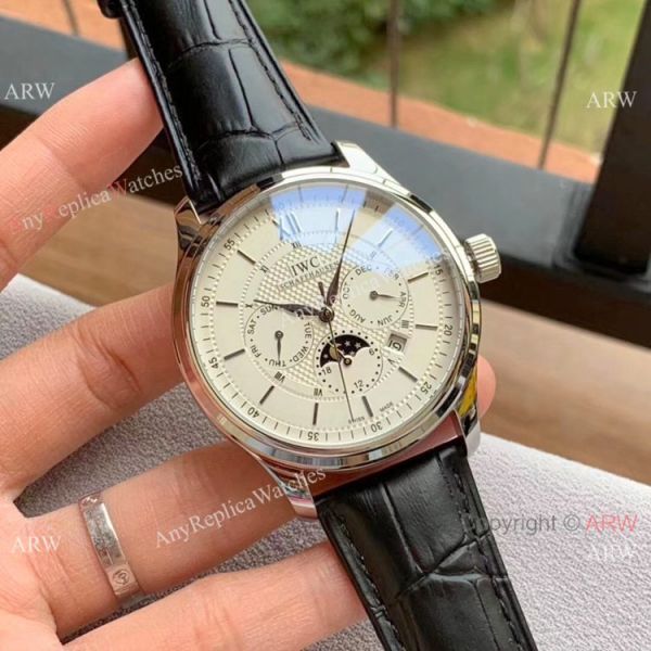 IWC Portugieser Annual Calendar Watches White Dial Black Leather Strap IWC Portugieser Annual Calendar Watches White Dial Black Leather Strap