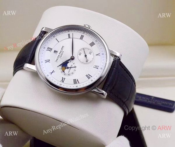 2019 Replica Patek Philippe Moon Phase SS Black Dial Watch 2019 Replica Patek Philippe Moon Phase SS Black Dial Watch