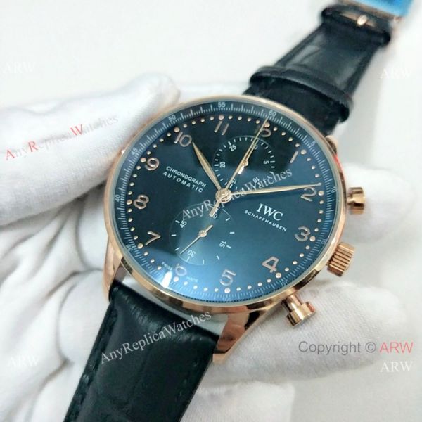 IWC Portuguese Black Face Rose Gold Chronograph Watch High Quality Replica Watches China IWC Portuguese Black Face Rose Gold Chronograph Watch High Quality Replica Watches China